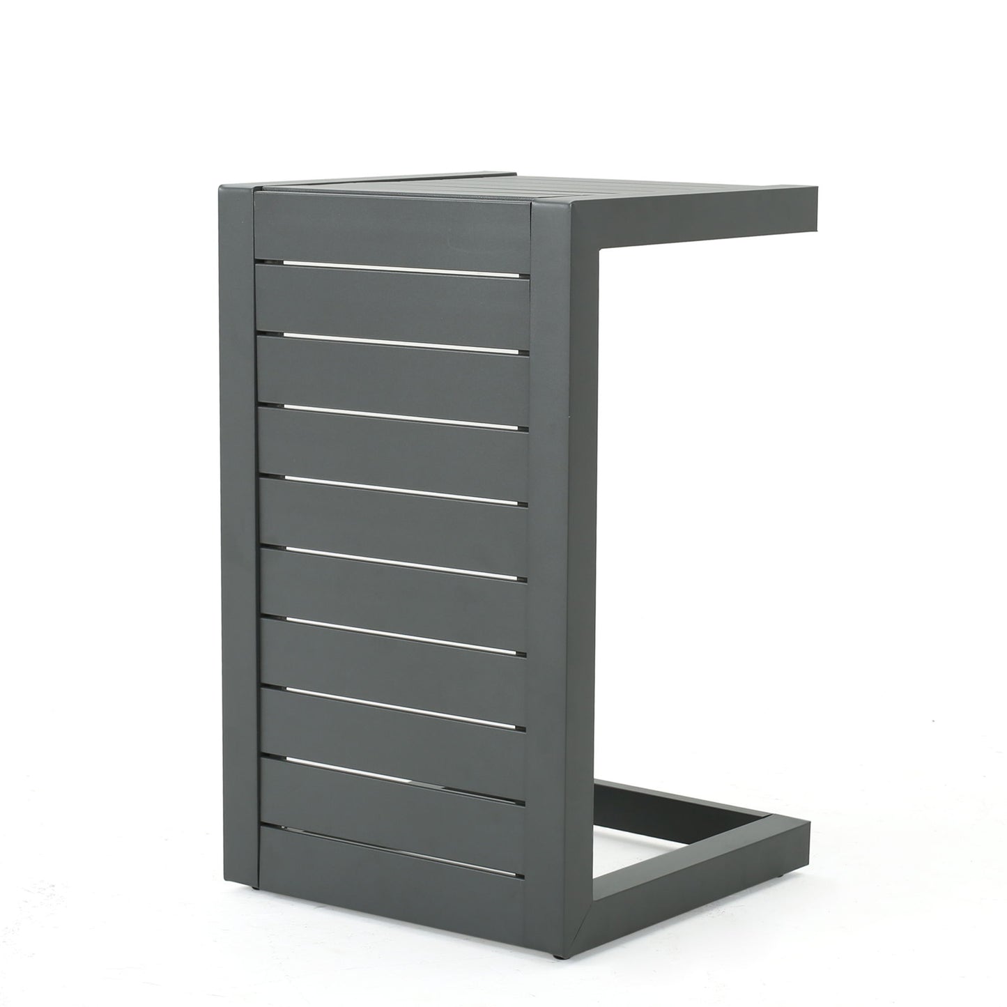 Aluminum Outdoor C - Shaped Side Table For Patio Noble House