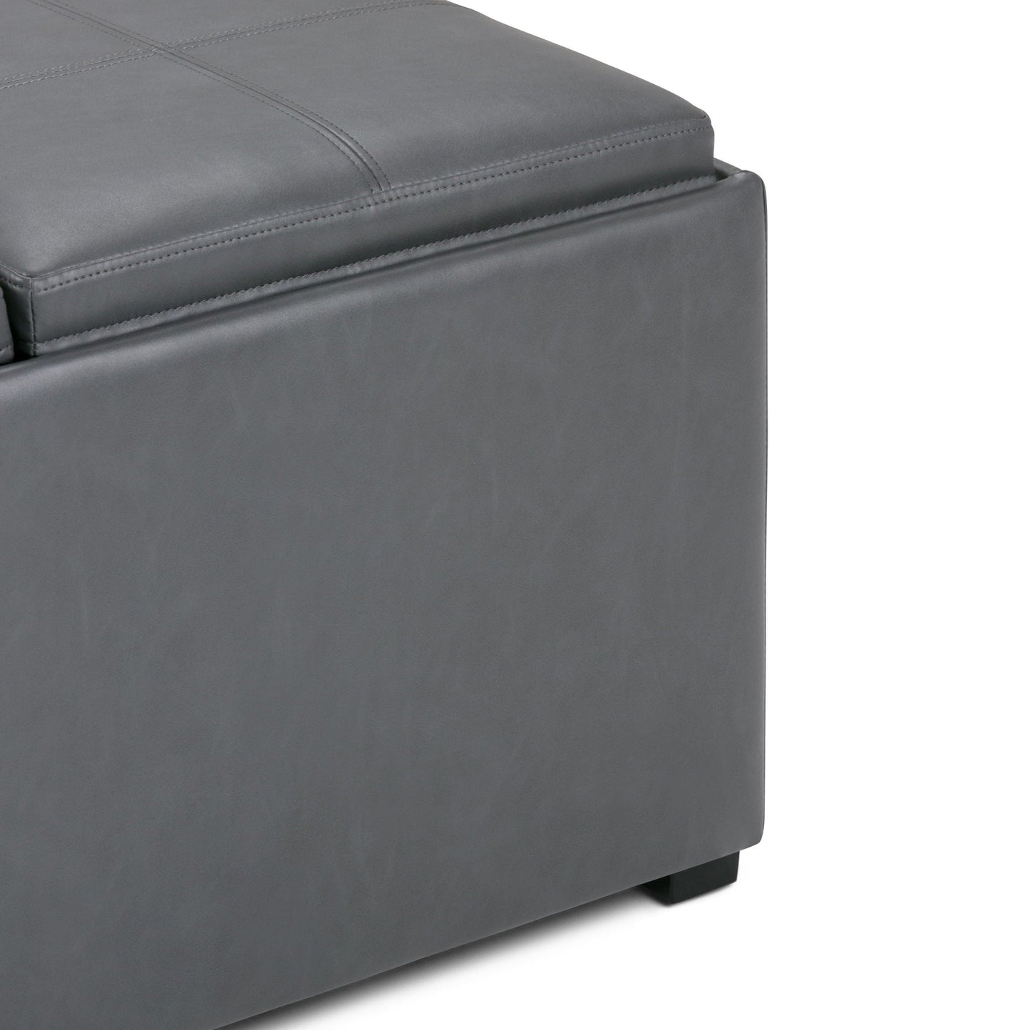 Avalon - Square Coffee Table, Storage Ottoman Simpli-Home