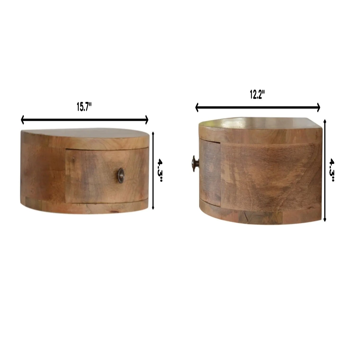 Wall Mounted Rounded Nightstand - Oak Artisan Furniture