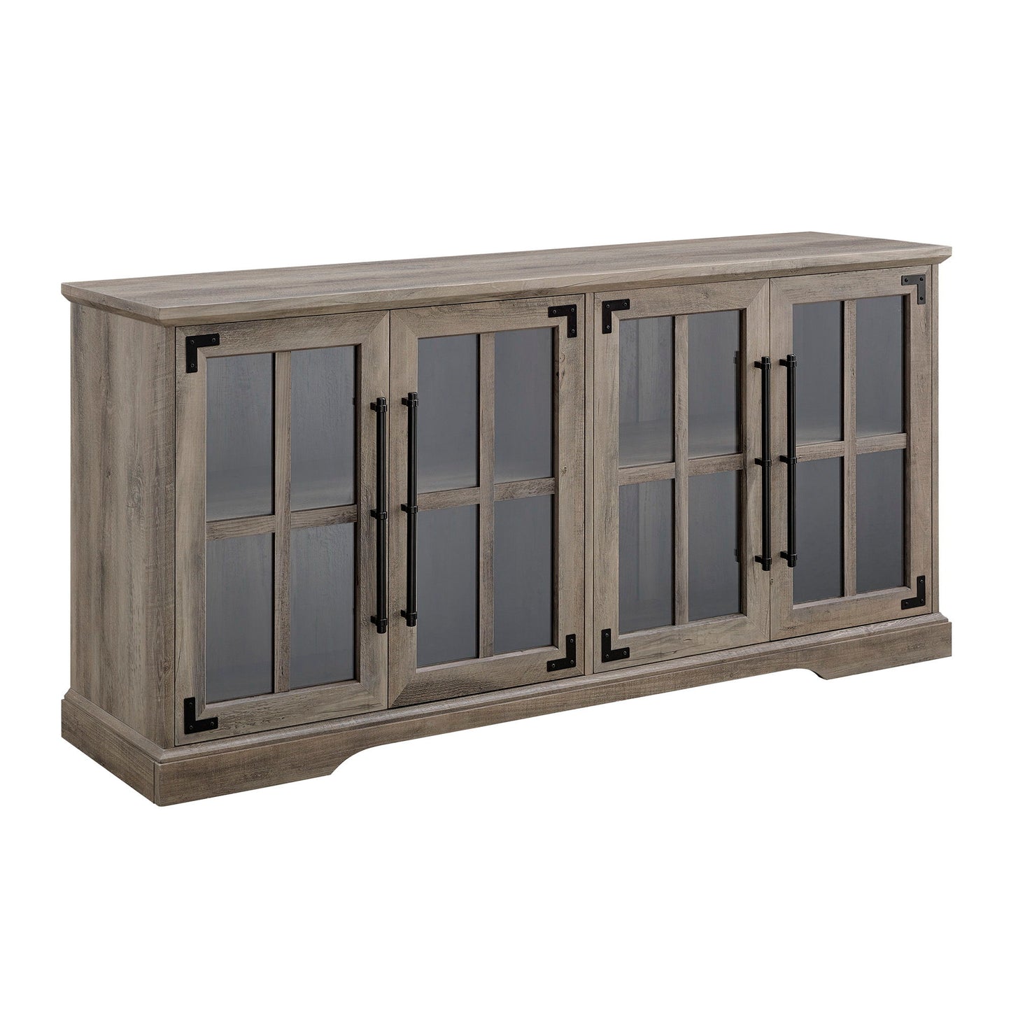 Modern Farmhouse Two Tone Windowpane Glass Door TV Stand For TVs Up To 65" Walker Edison