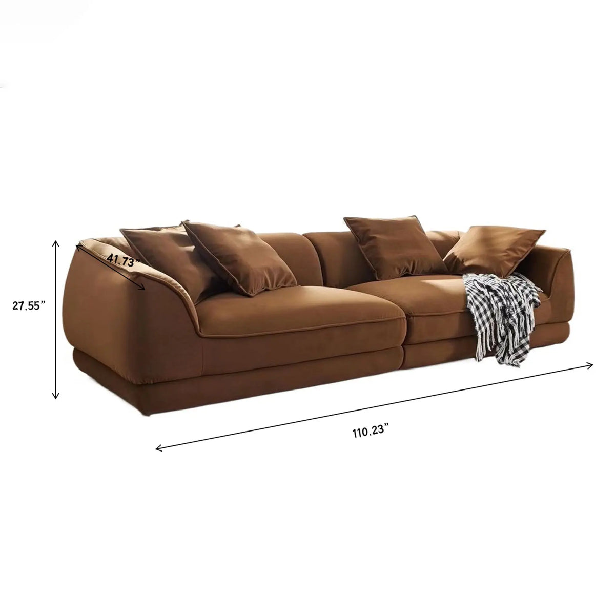 Nordic Modern Sofa With Removable Pillowcase, High Density Sponge Filling, 4 Throw Pillows Home Essentials