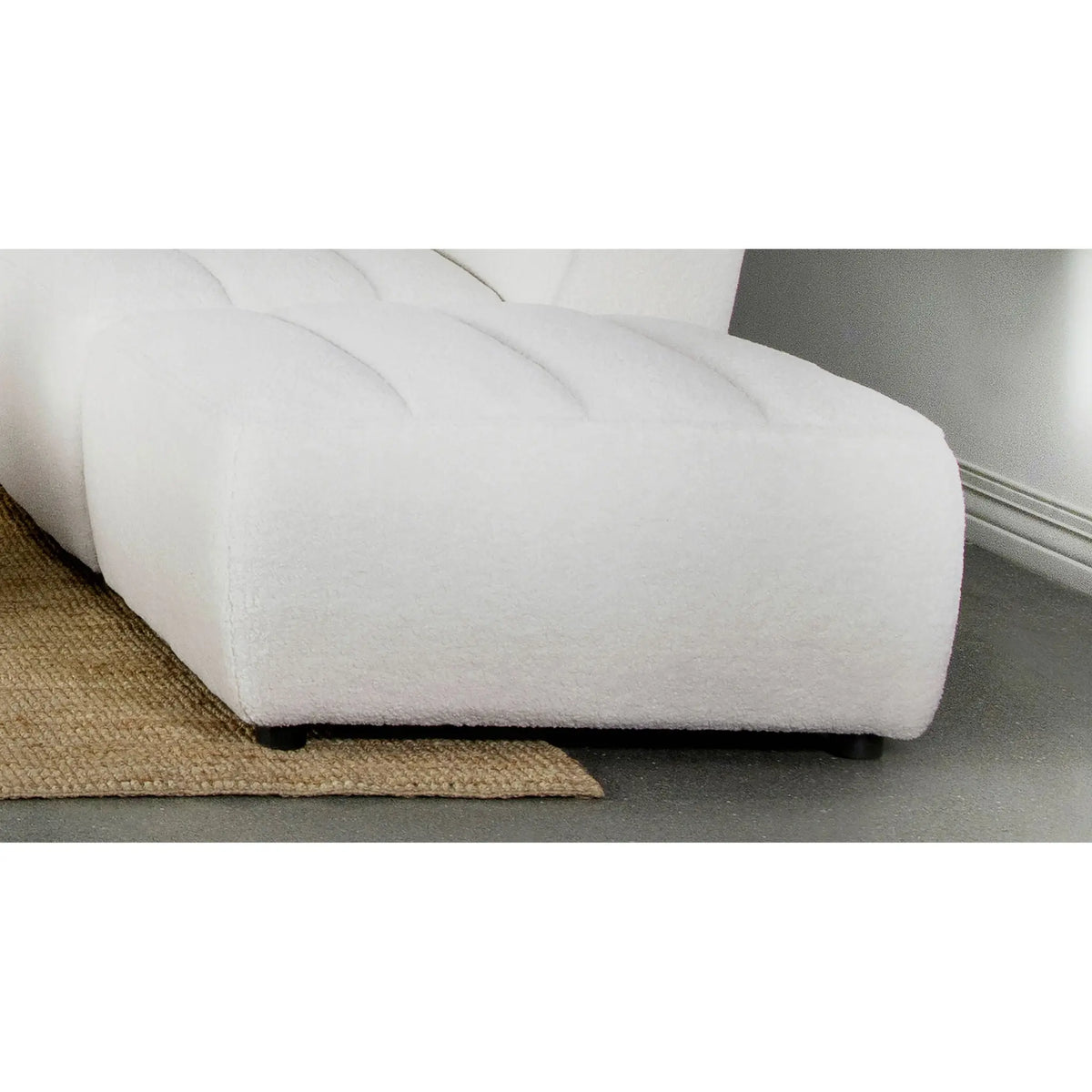 Sunny - Square Upholstered Ottoman - Ivory Furniture Max