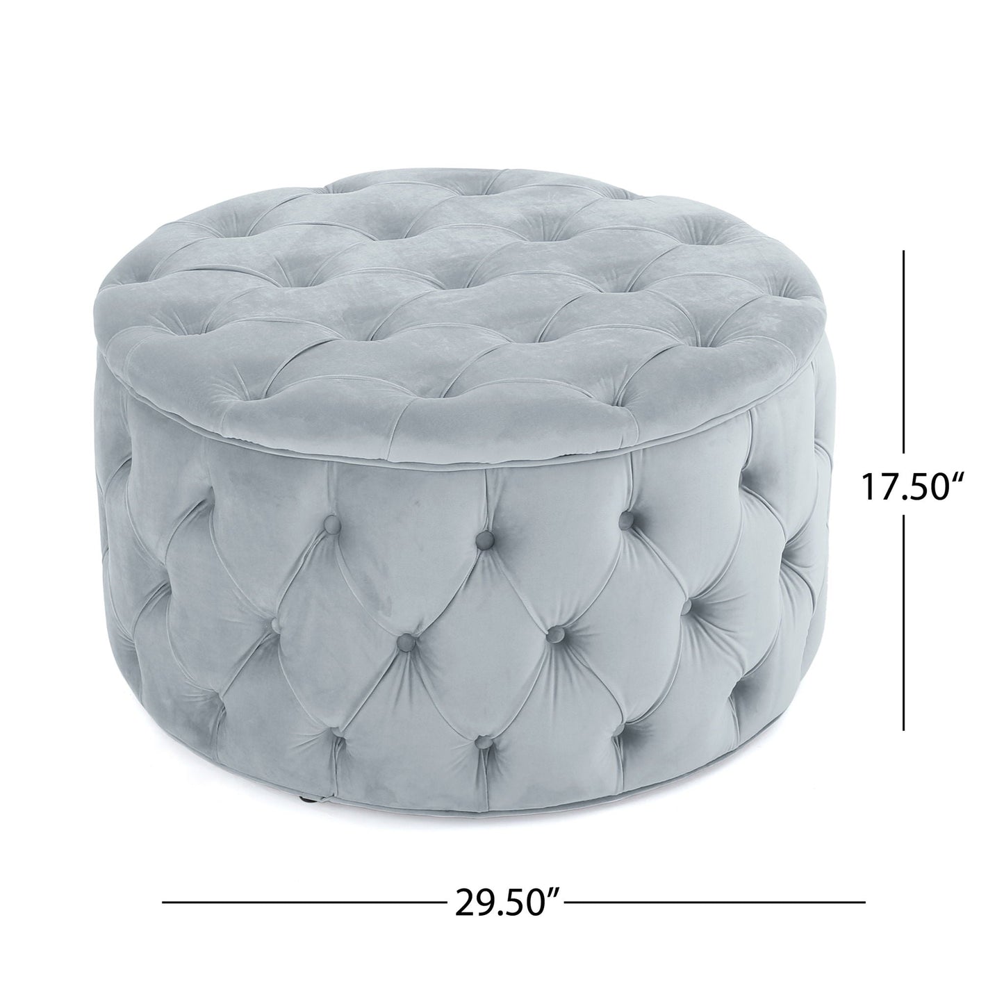 Modern Glam Ottoman Velvet Noble House
