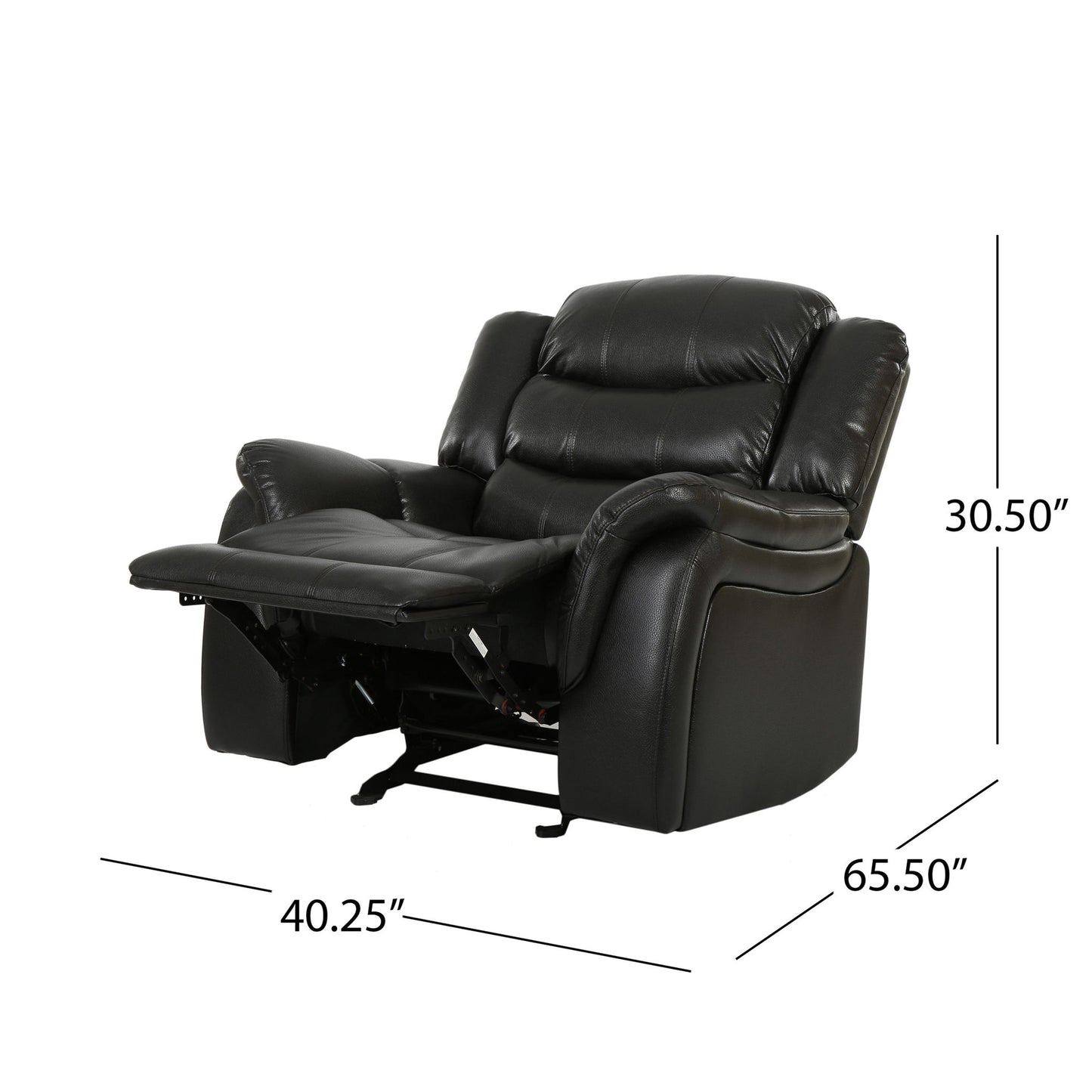 Classic Design Recliner, Upholstery Recliner, Glider Recliner - Black Berry Noble House