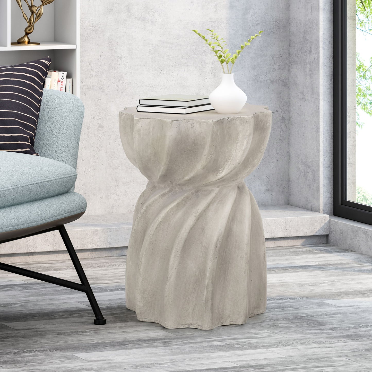 Modern Canis Side Table Outdoor Use - Gray Noble House