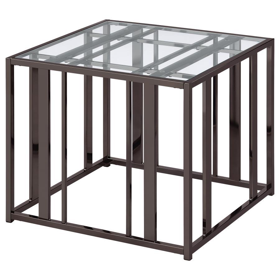 Adri - Rectangular Glass Top Side End Table Coaster Fine Furniture