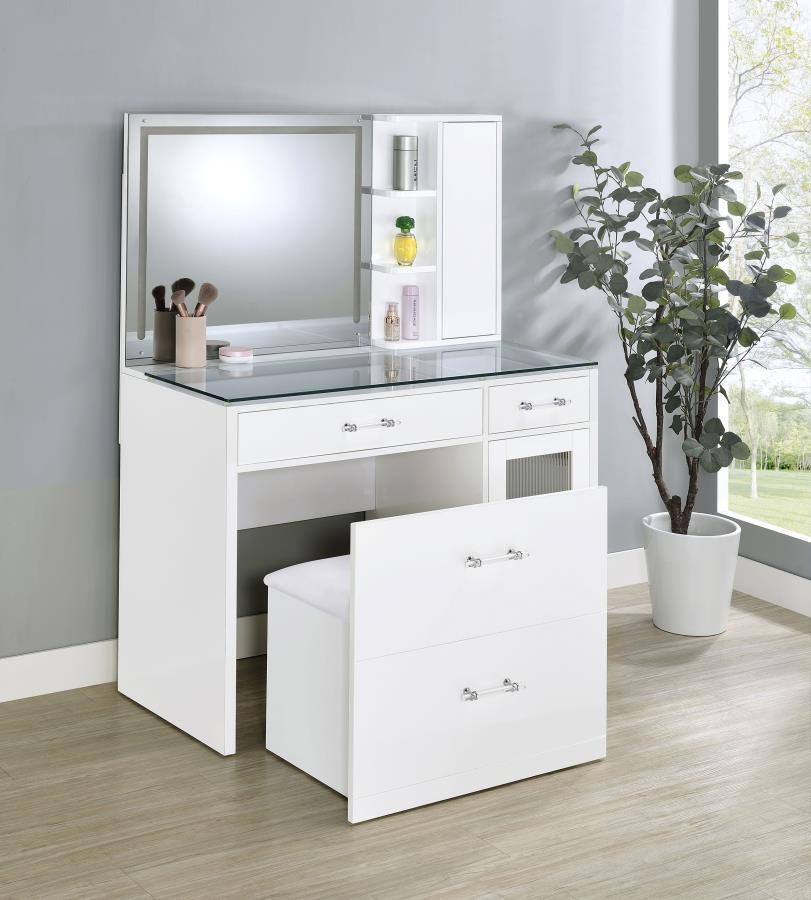 Flora - 2-Drawer Vanity Set With LED Mirror Coaster Fine Furniture