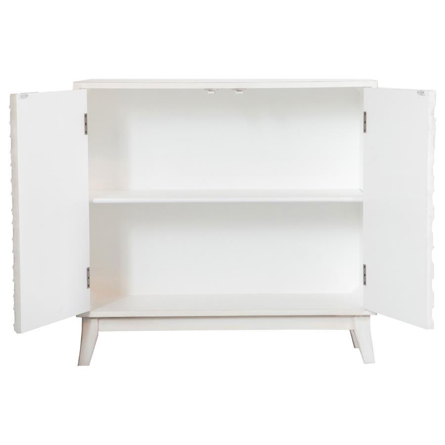 Gambon - 2 Door Wood Honeycomb Pattern Accent Cabinet - White CoasterElevations