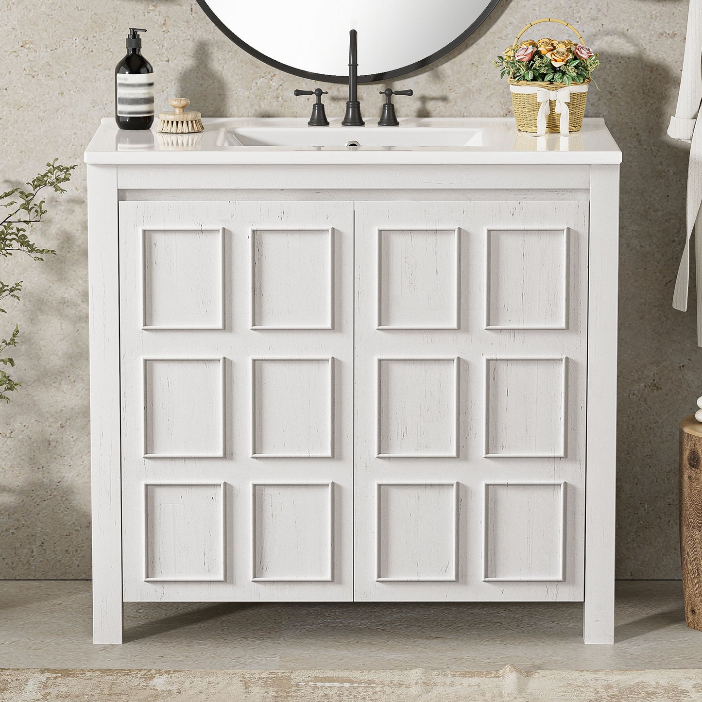 Bathroom Vanity Organizer With Sink, Combo Cabinet Set, Bathroom Storage Cabinet Hearth and Haven