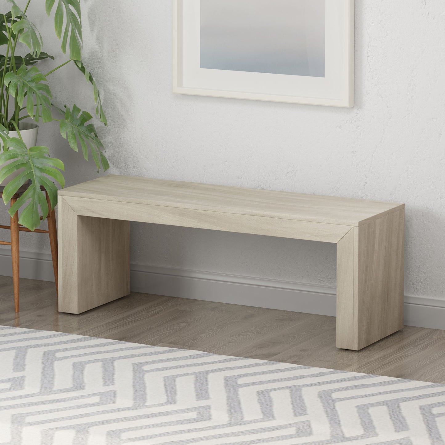 Acacia Wood Dining Bench, Farmhouse Style Noble House