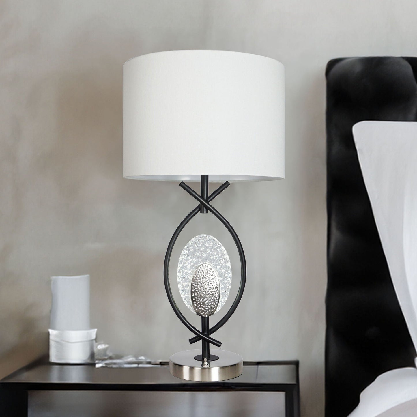 Table Lamp - Black and White Crown Mark