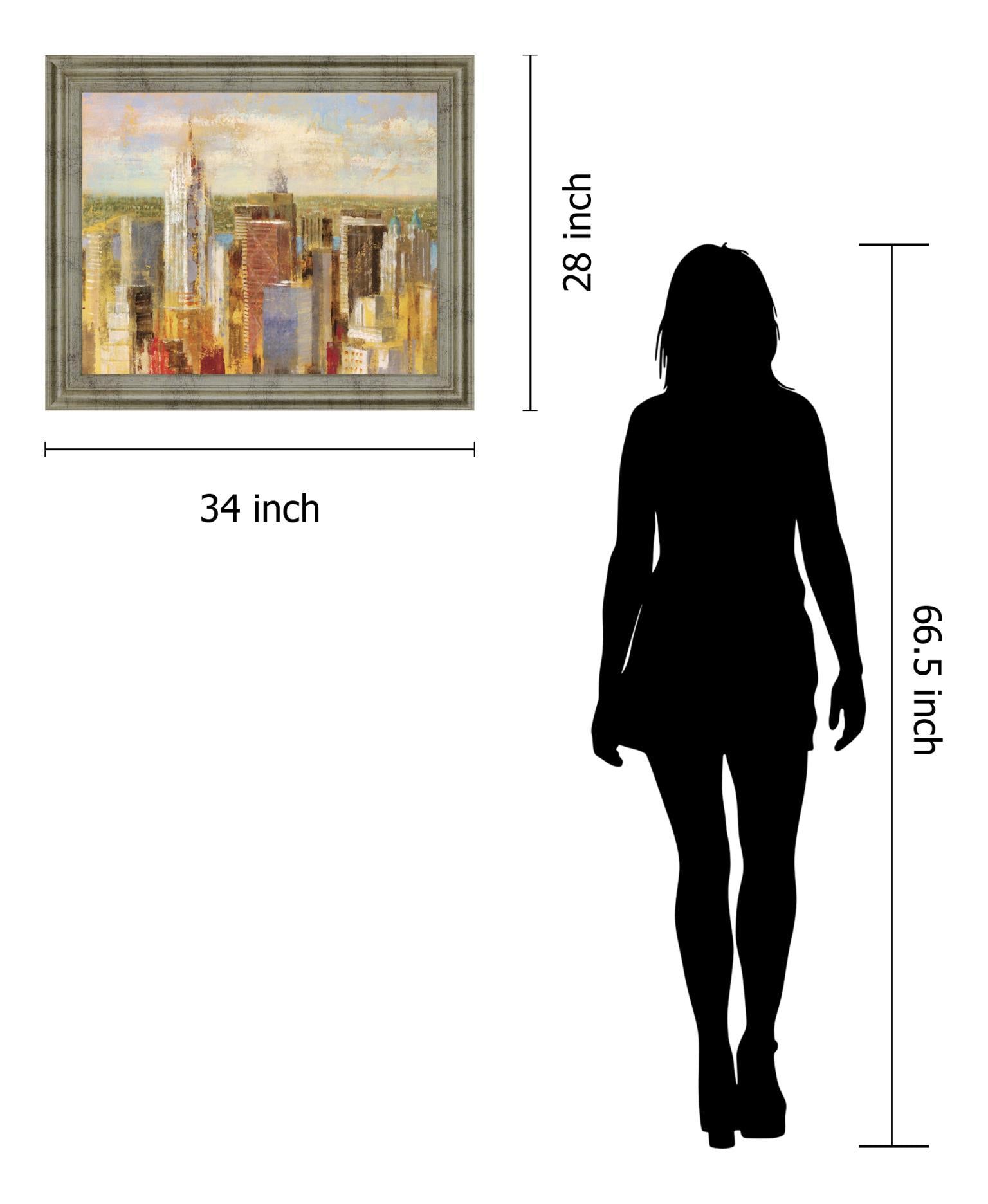 Sunlit Skyline - 28" x 34" Framed Wall Art Classy Art
