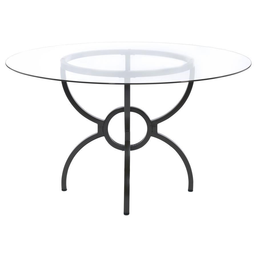 Aviano - Round Glass Top Metal Dining Table - Gunmetal Coaster Fine Furniture