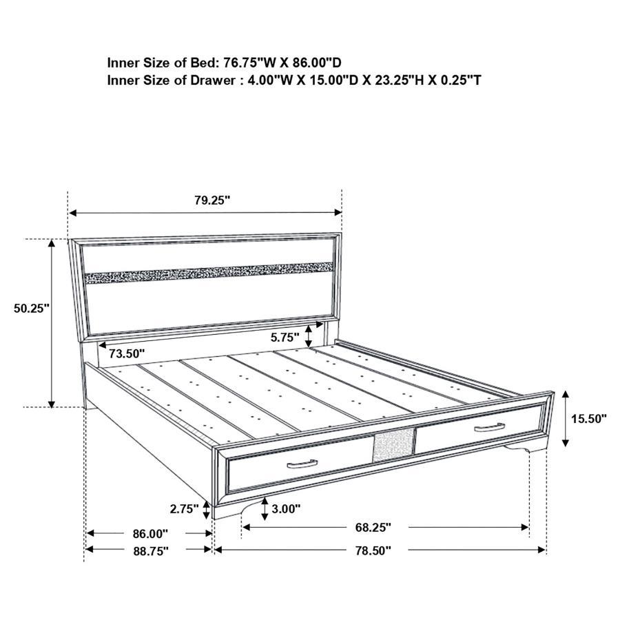 Miranda - Storage Wood Panel Bed CoasterEveryday