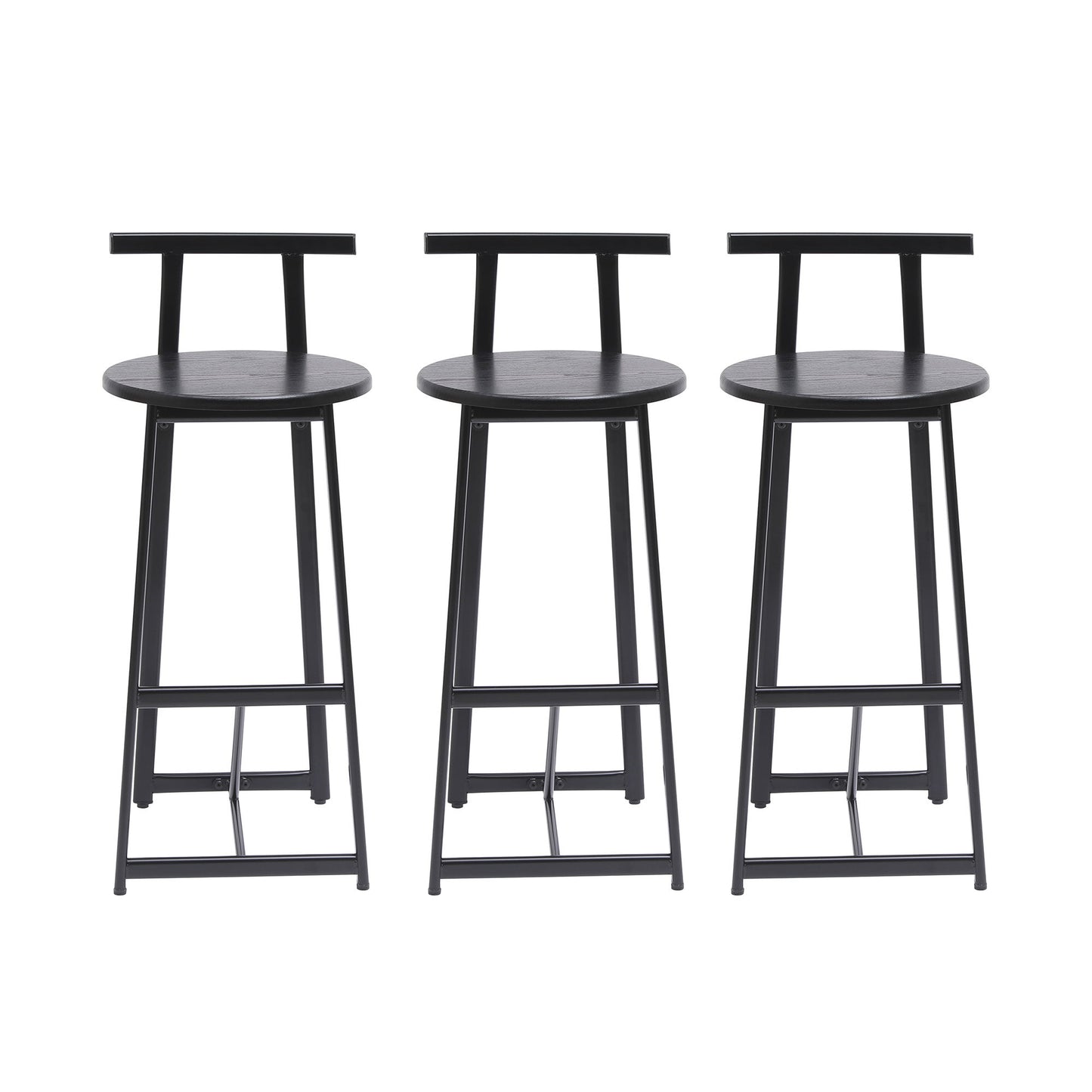 Modern Bar Stools With Backrest For Kitchen (Set of 3) Home Essentials