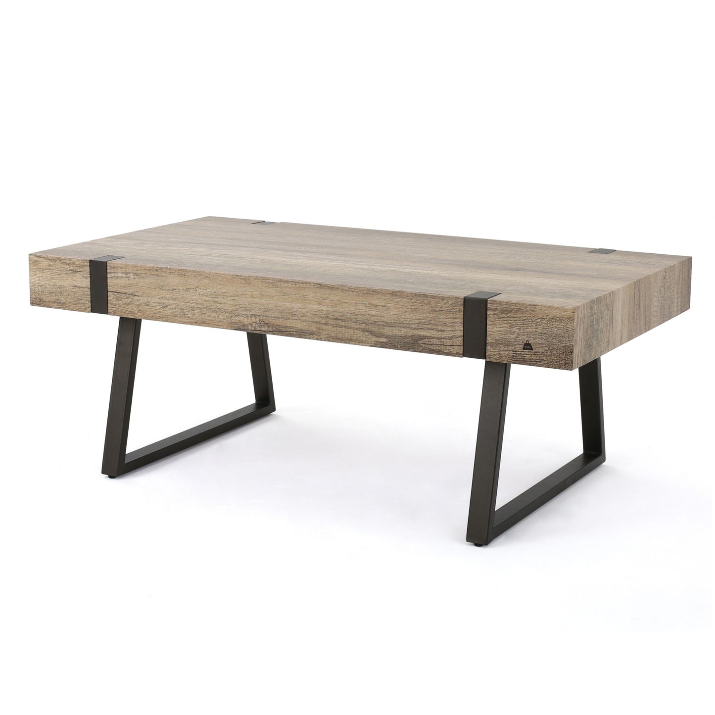 Abitha - Coffee Table With Industrial Powder Coated Metal Legs Noble House