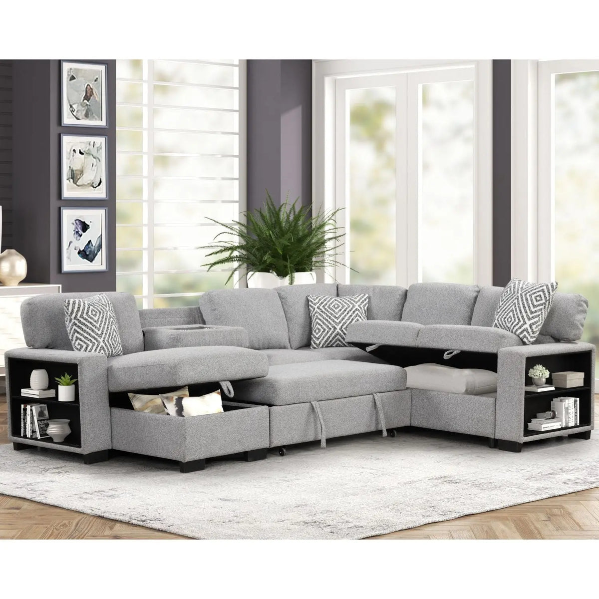 Cairo - Sectional With Pullout Sleeper Matrix Furniture Group