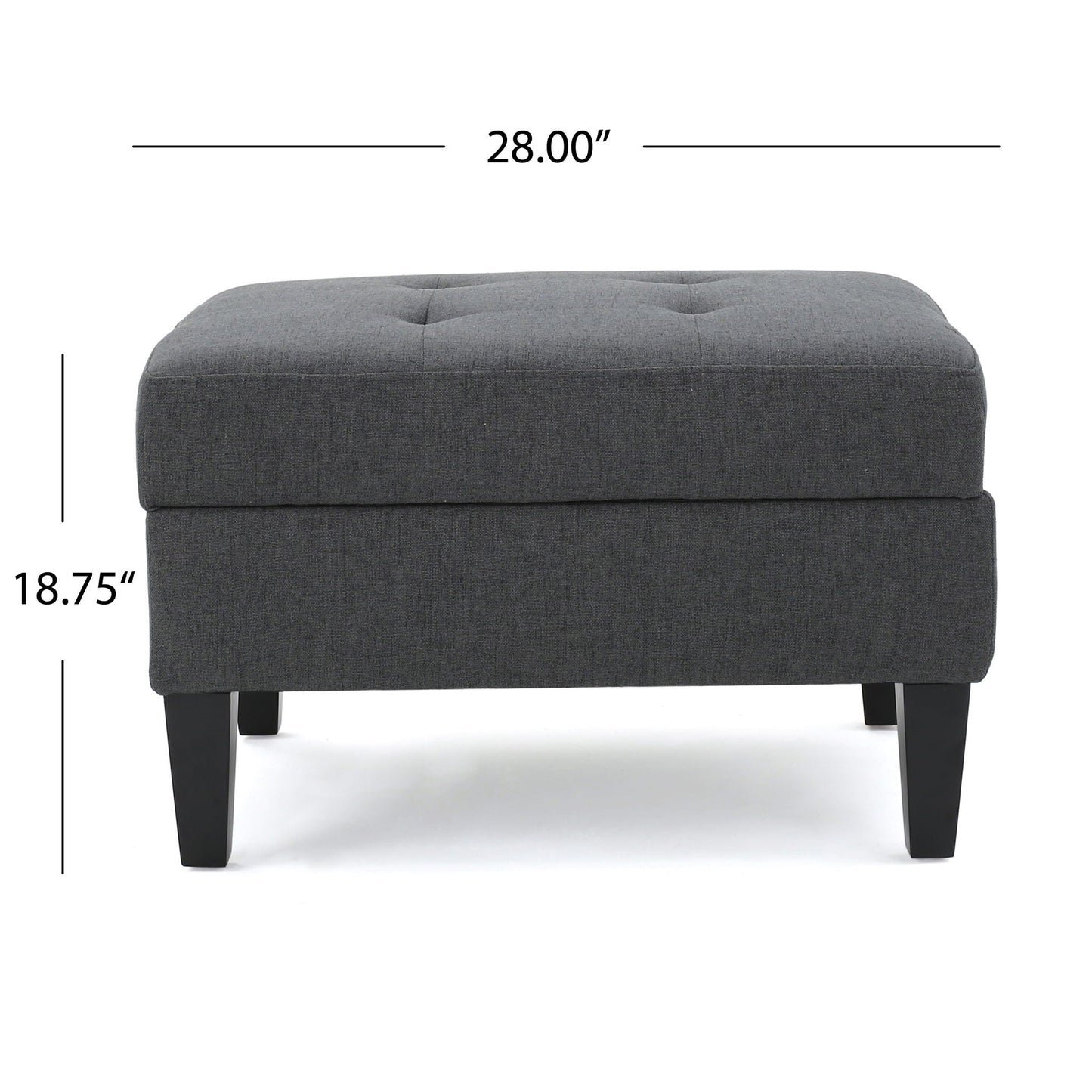 Ottoman With Birch Wood Legs And Cushioned Top For Comfort Noble House