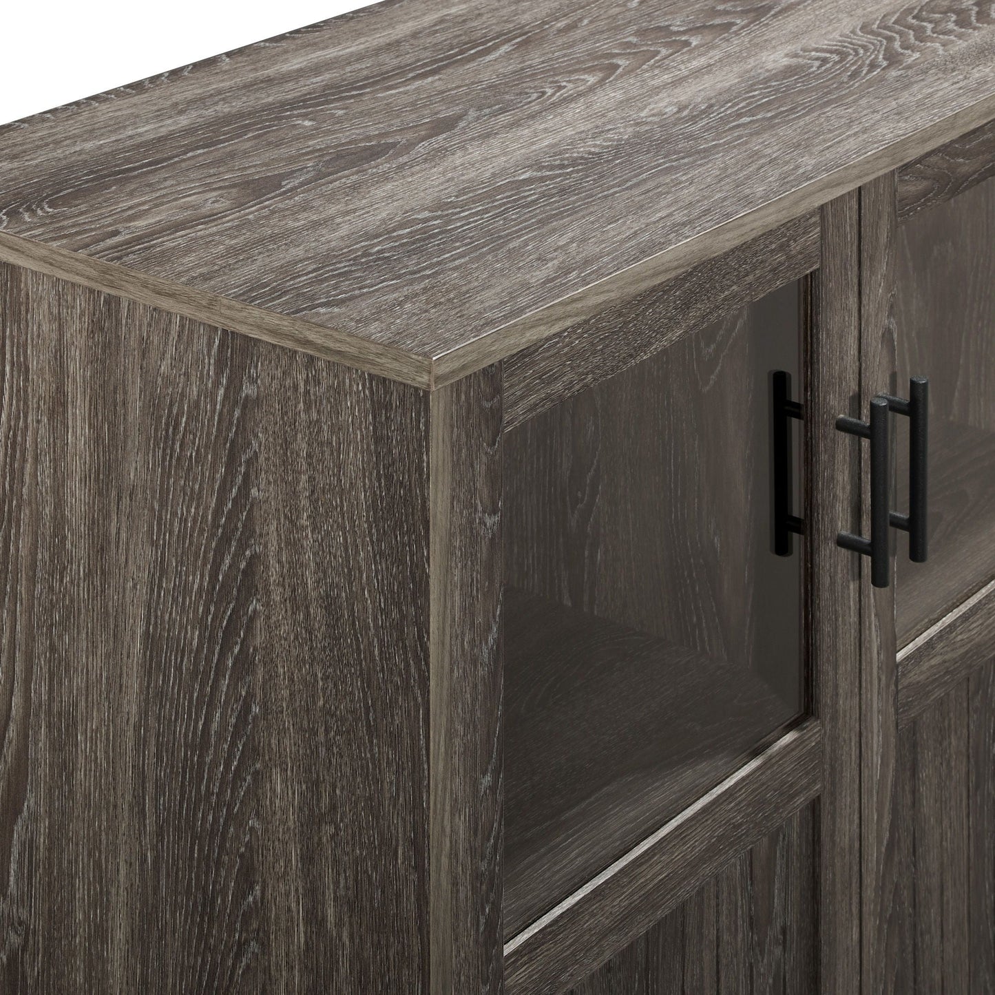 Modern Grooved Door Accent Cabinet Walker Edison