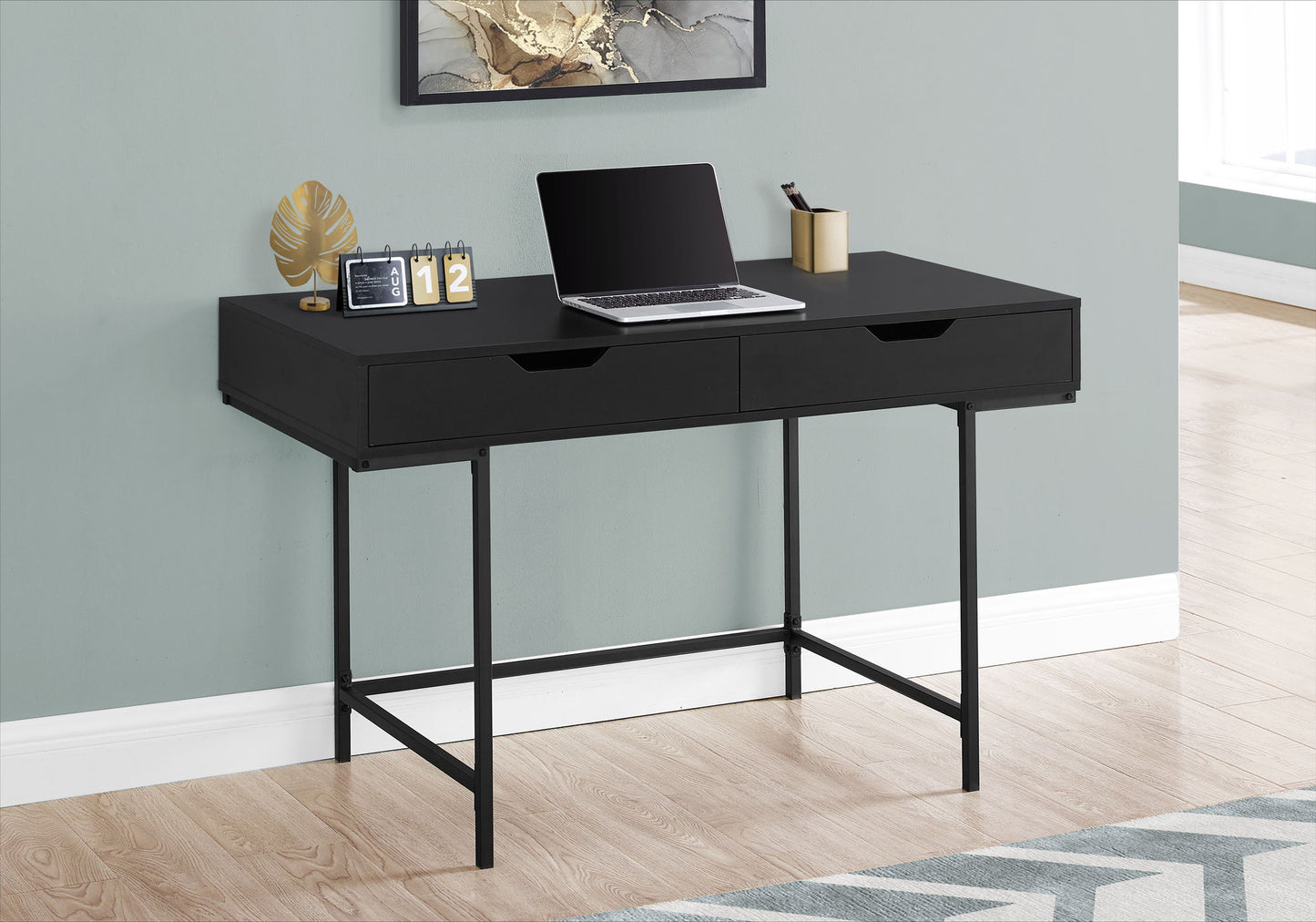 Computer Desk For Home Office, Laptop, Storage Drawers, Contemporary & Modern 8th Street