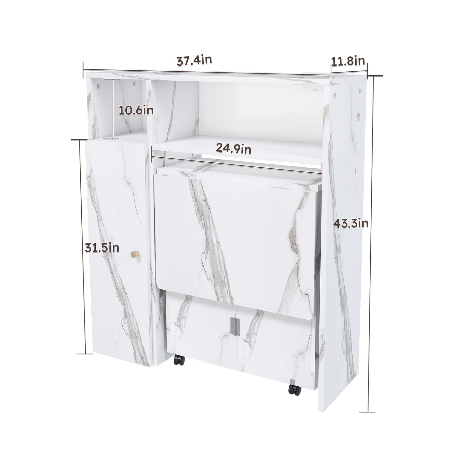 Multifunctional Folding Dining Table With Wall-Mounted Sideboard & Storage Home Essentials