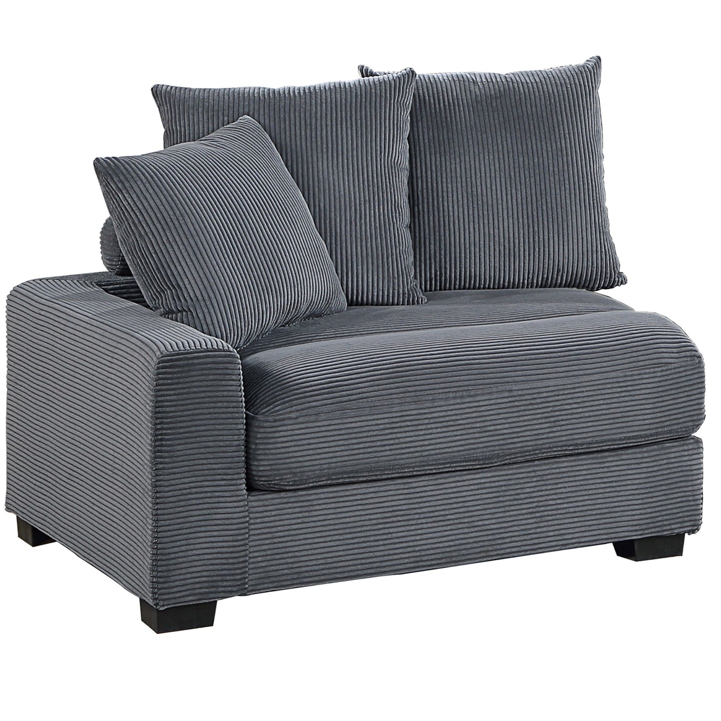 5 Piece Modular Sectional Set Couch With LAF & RAF Chairs, Living Room Furniture - Dark Gray Home Essentials