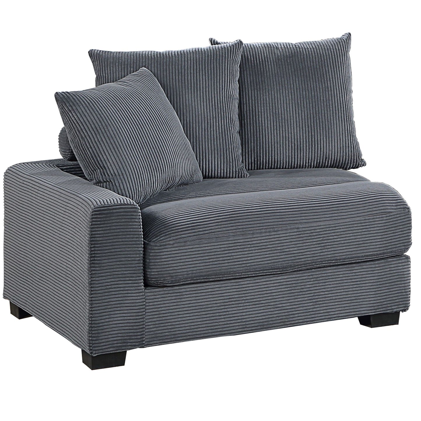 5 Piece Modular Sectional Set Couch With LAF & RAF Chairs, Living Room Furniture - Dark Gray Home Essentials