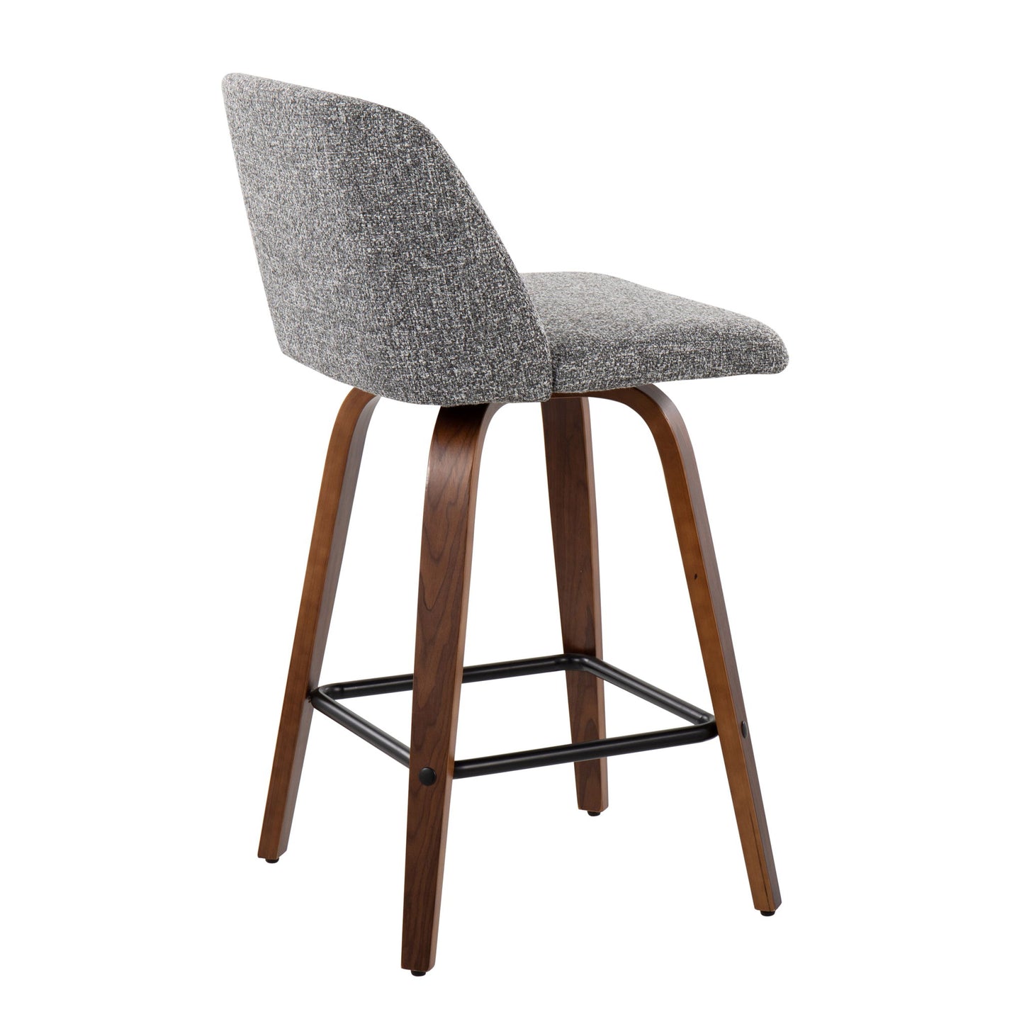 Toriano - Mid Century Modern Fixed Height Counter Stool & Square Footrest (Set of 2) Lumi Source