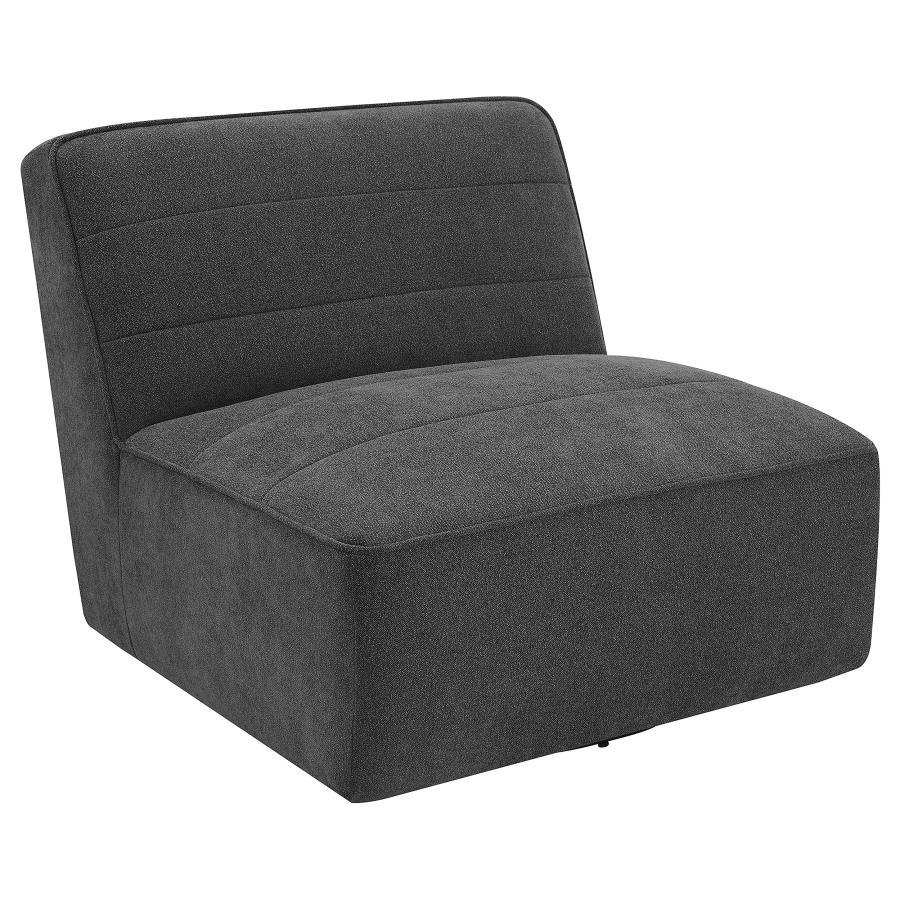 Cobie - Upholstered Armless Swivel Chair - Dark Charcoal Coaster Fine Furniture
