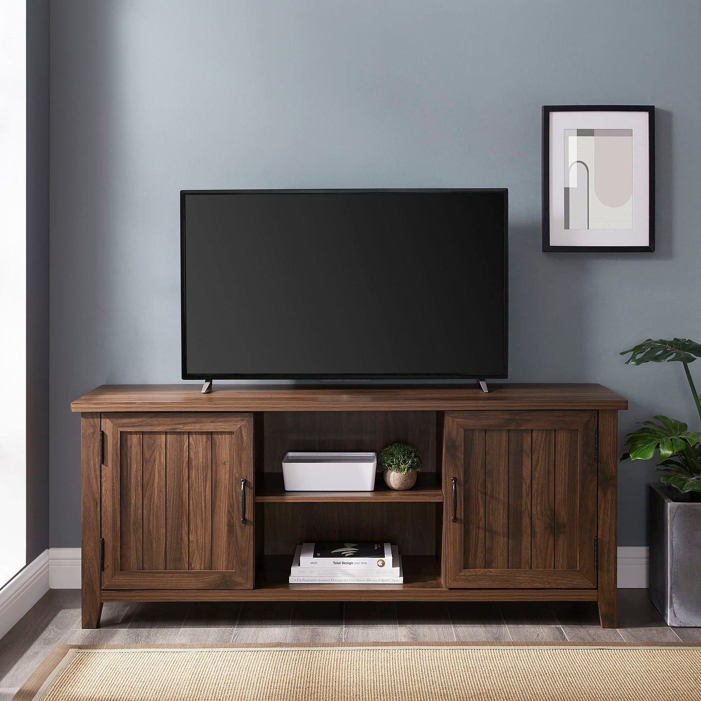 Classic Grooved Door TV Stand For Tvs Up To 65" Walker Edison