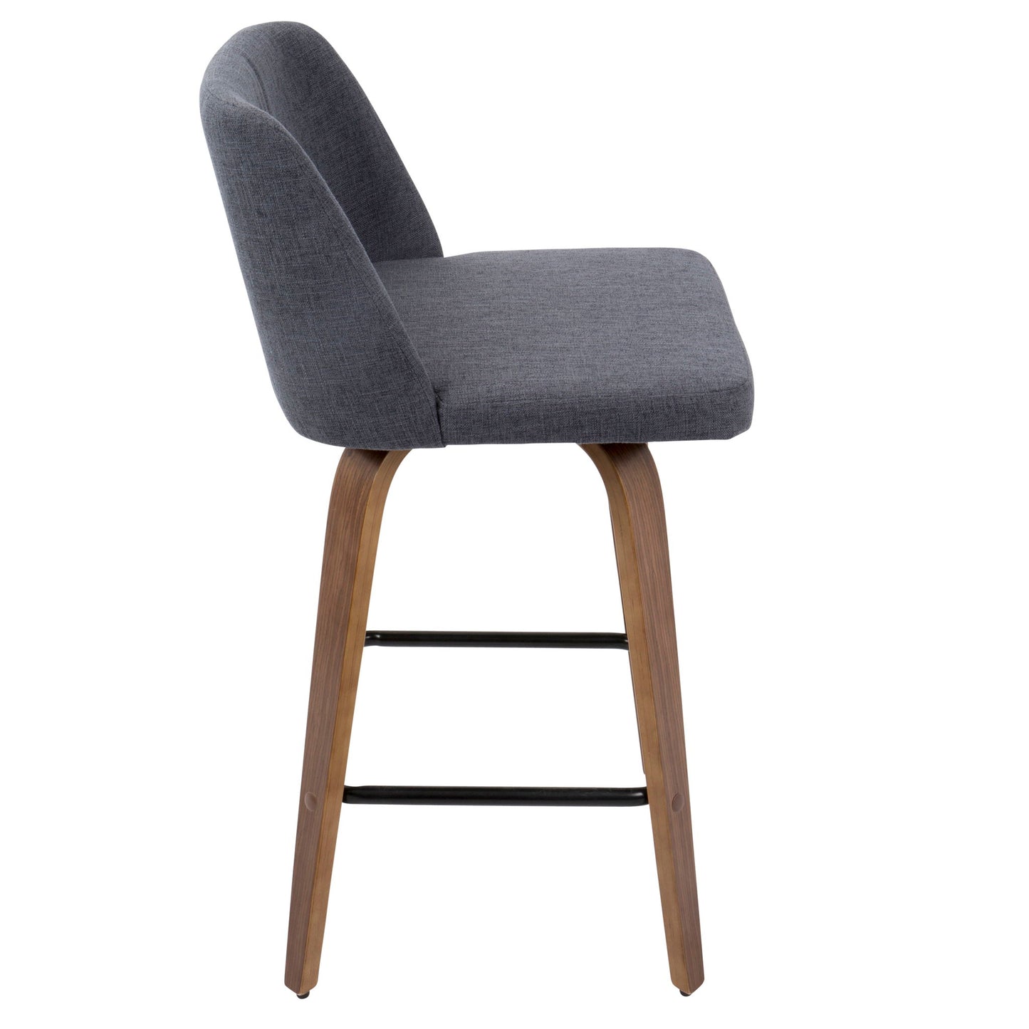 Toriano - Mid Century Modern Fixed Height Counter Stool & Square Footrest (Set of 2) Lumi Source