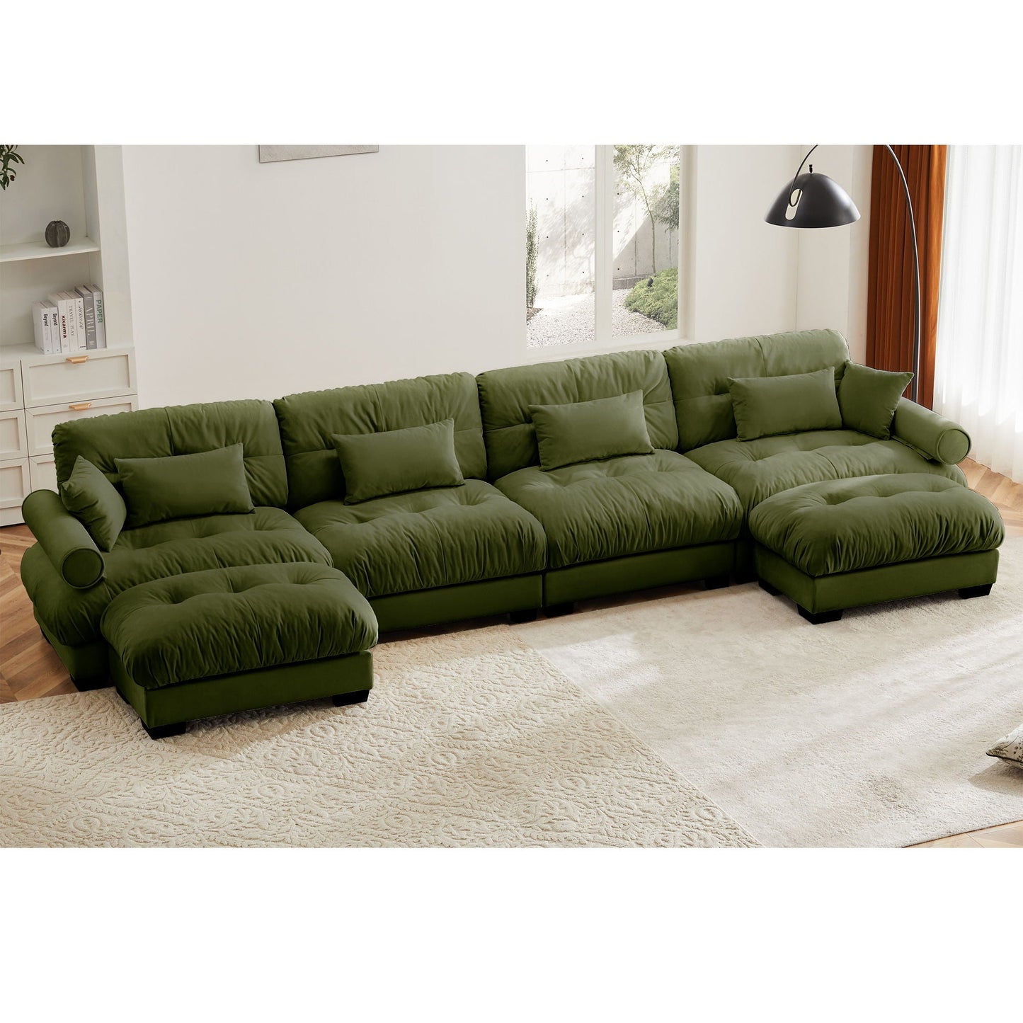 Super Comfort Oversized Modular Sectional Sofa With Movable Ottoman - Snoozhouse