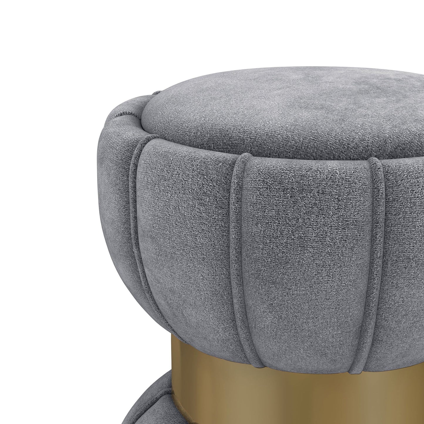 Round Upholstered Ottoman Pouf With Velvety Soft Upholstery Home Essentials