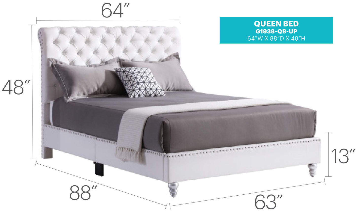Elegant Transitional Upholstered Bed Glory Furniture