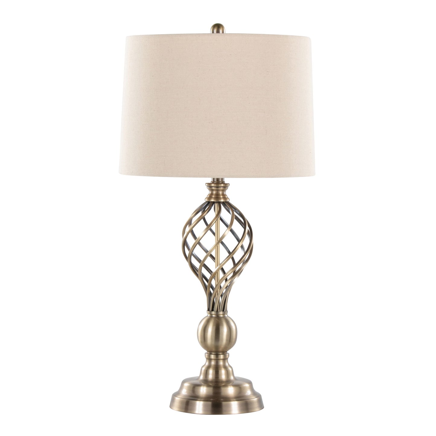 Linx - Twist Contemporary Table Lamp (Set of 2) - Antique Soft Brass / White Lumi Source