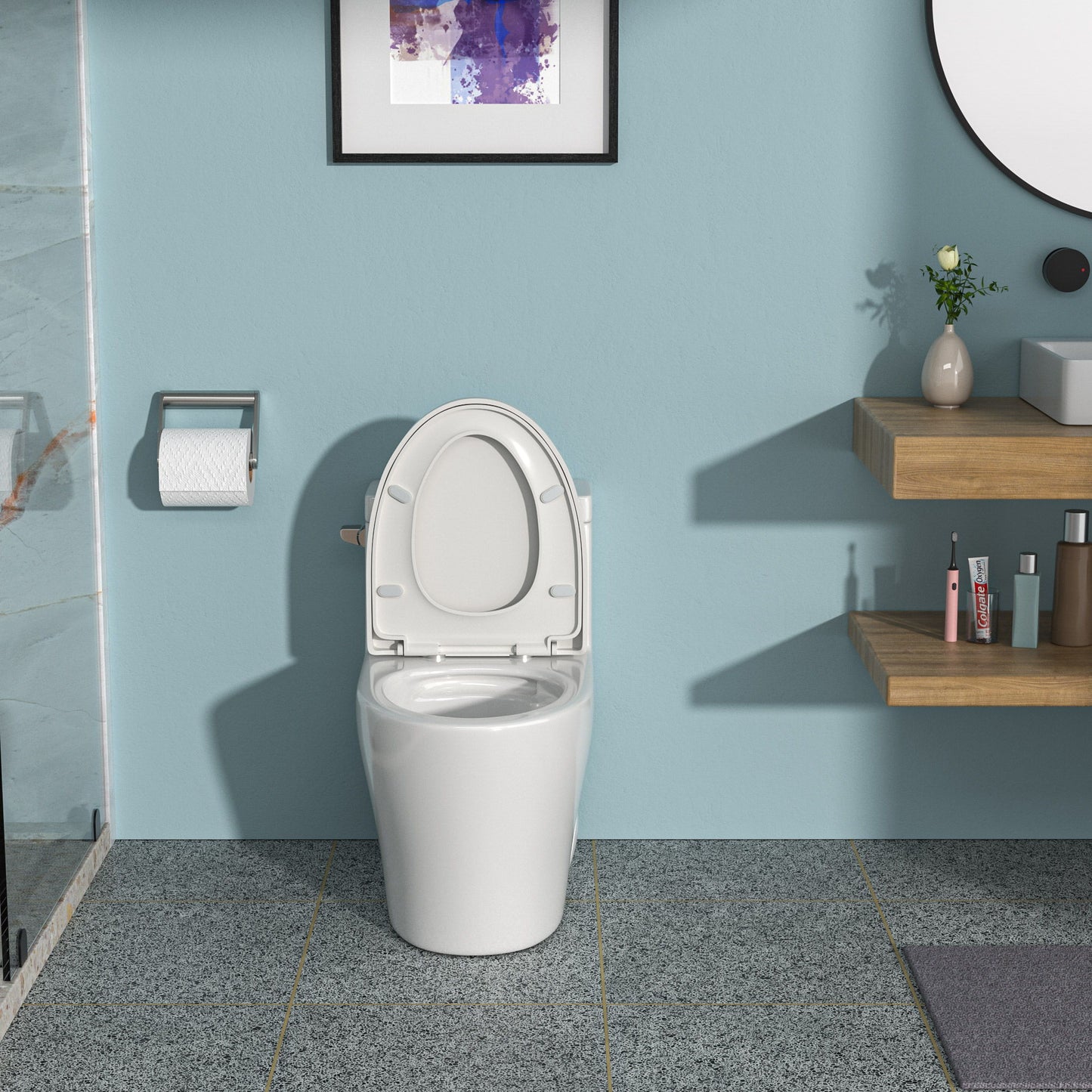 1 Piece Toilet With Soft Closing Seat - White Daily Nest