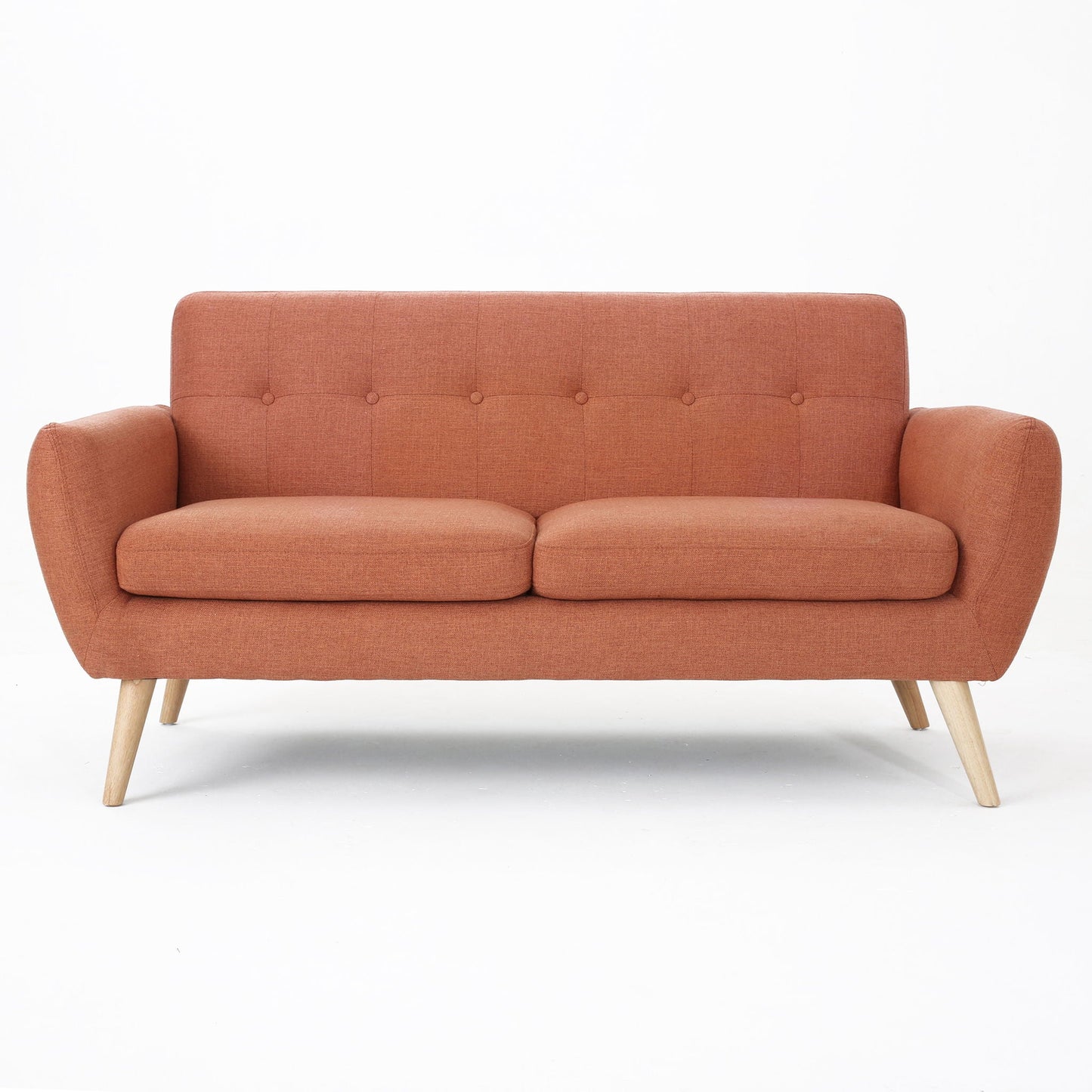 Modern Loveseat Sofa With Button Tufted Backrest Noble House