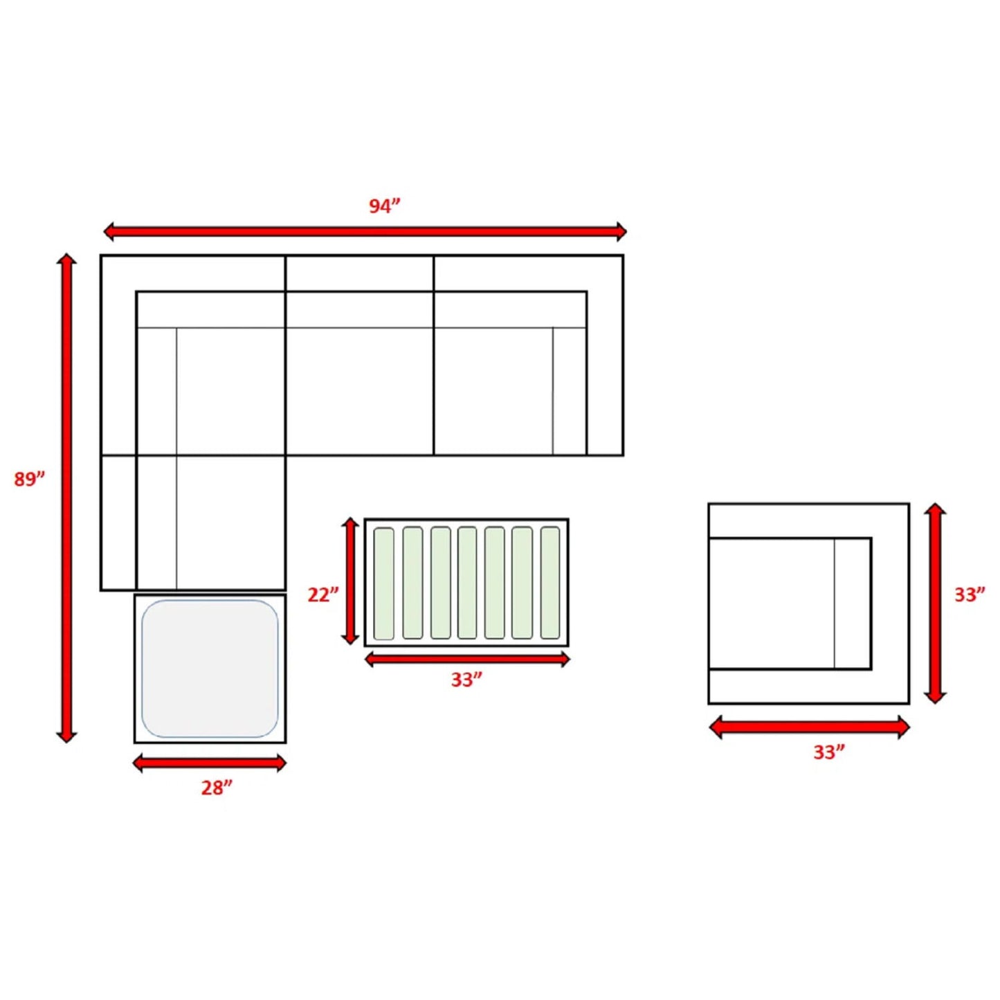 Sectional, Stylish Entertainment, Outdoor Living LSI Patio Furniture