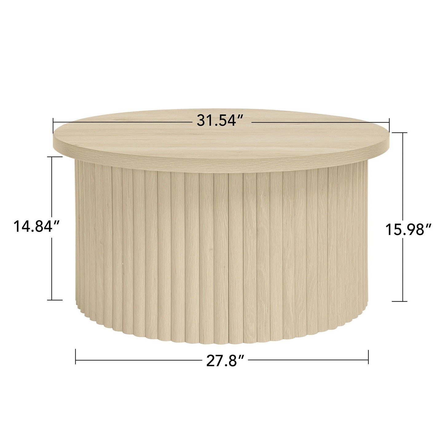 Coffee Table, Round Coffee Table, Modern Side Tables Accent End Table For Living Room, Apartment - Natural Home Essentials