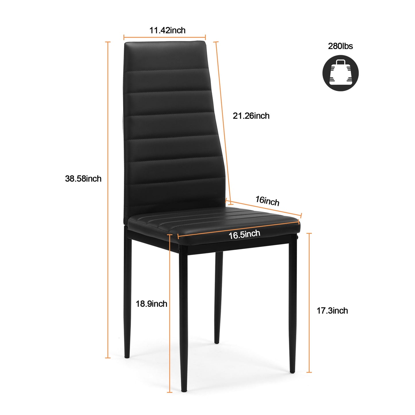 Dining Chair (Set of 4) - Black Home Essentials