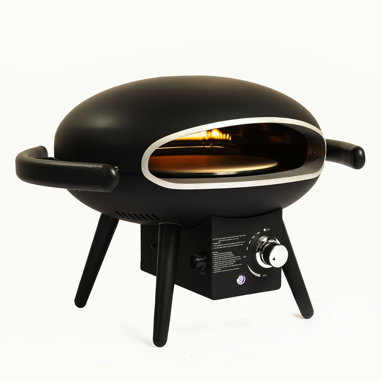 Gas Pizza Oven, Propane Outdoor Pizza Oven, Portable Pizza Oven For 12" Pizzas, With Gas Hose&Regulator - Black Home Essentials
