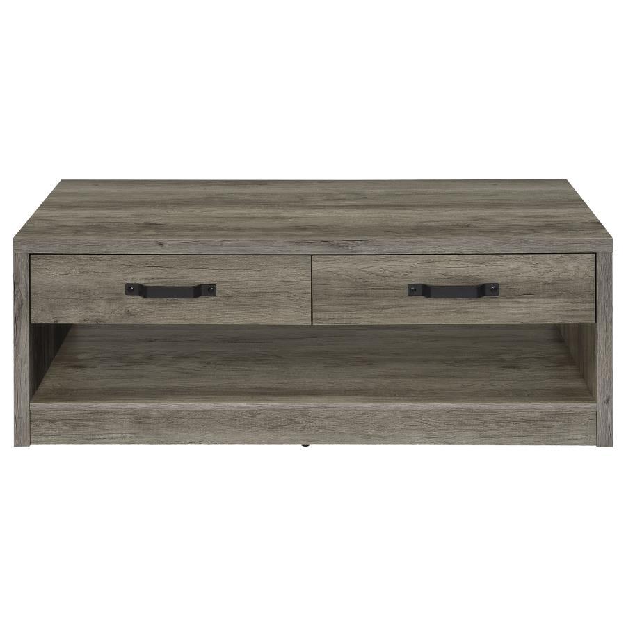 Felix - 2-Drawer Engineered Wood Coffee Table - Gray Driftwood Coaster Fine Furniture
