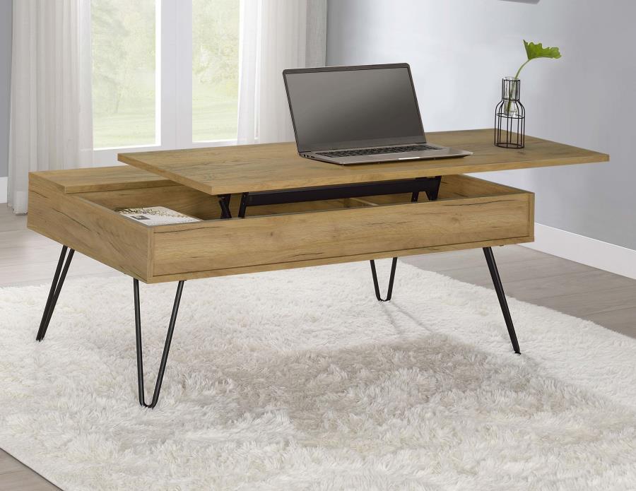 Fanning - Engineered Wood Lift Top Coffee Table - Golden Oak CoasterEssence