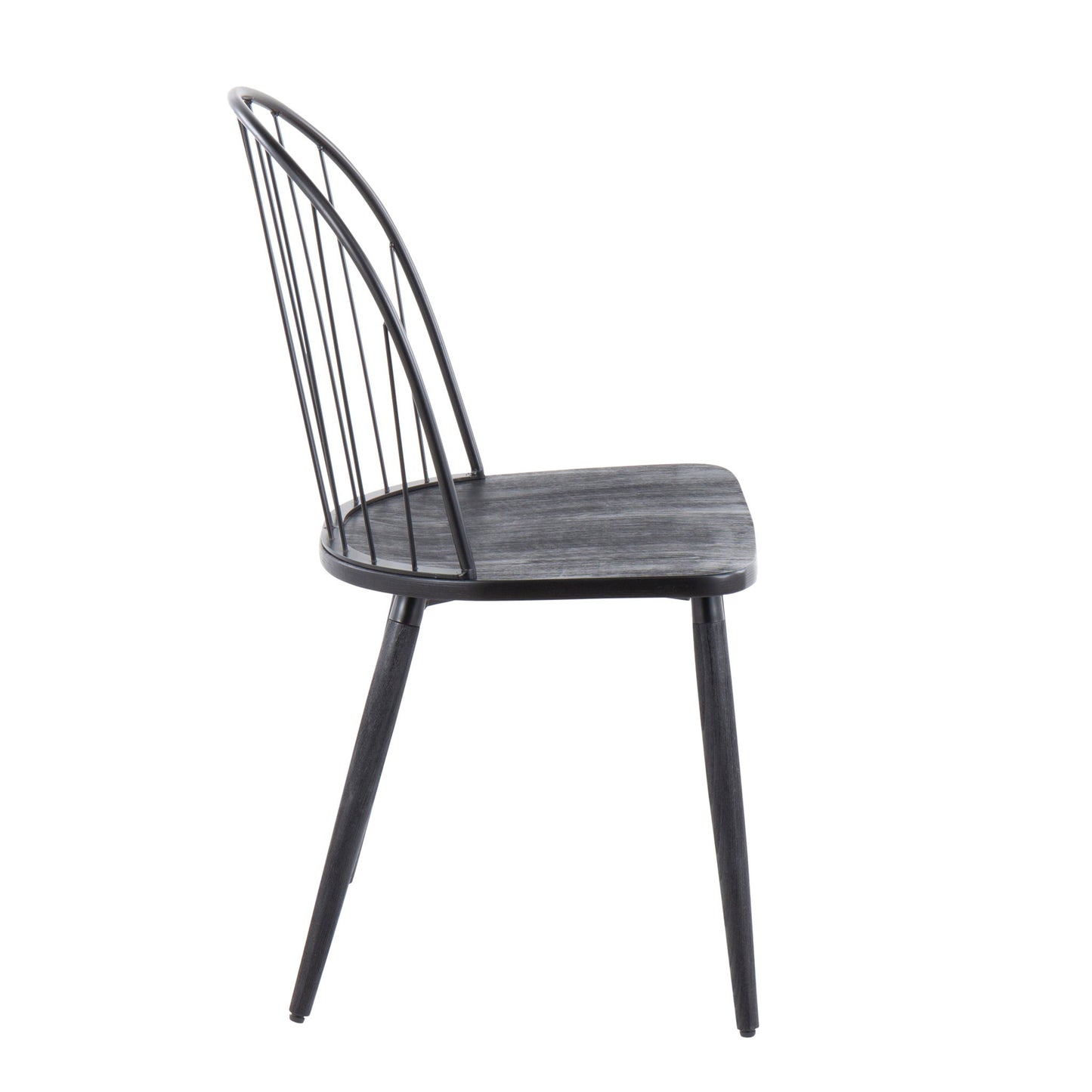 Riley - Industrial High Back Armless Chair (Set of 2) - Black Lumi Source