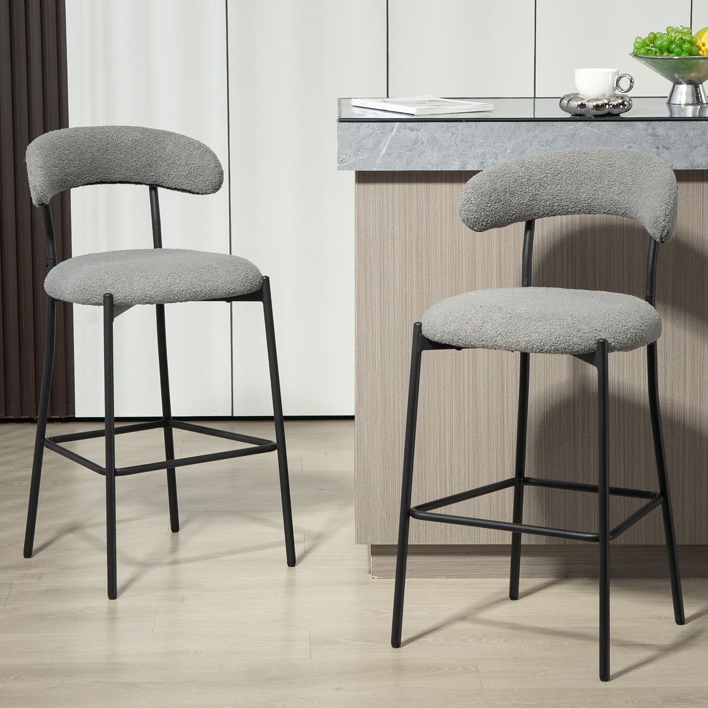 Counter Height Bar Stools With Powder Coating Base And Footrest Home Essentials
