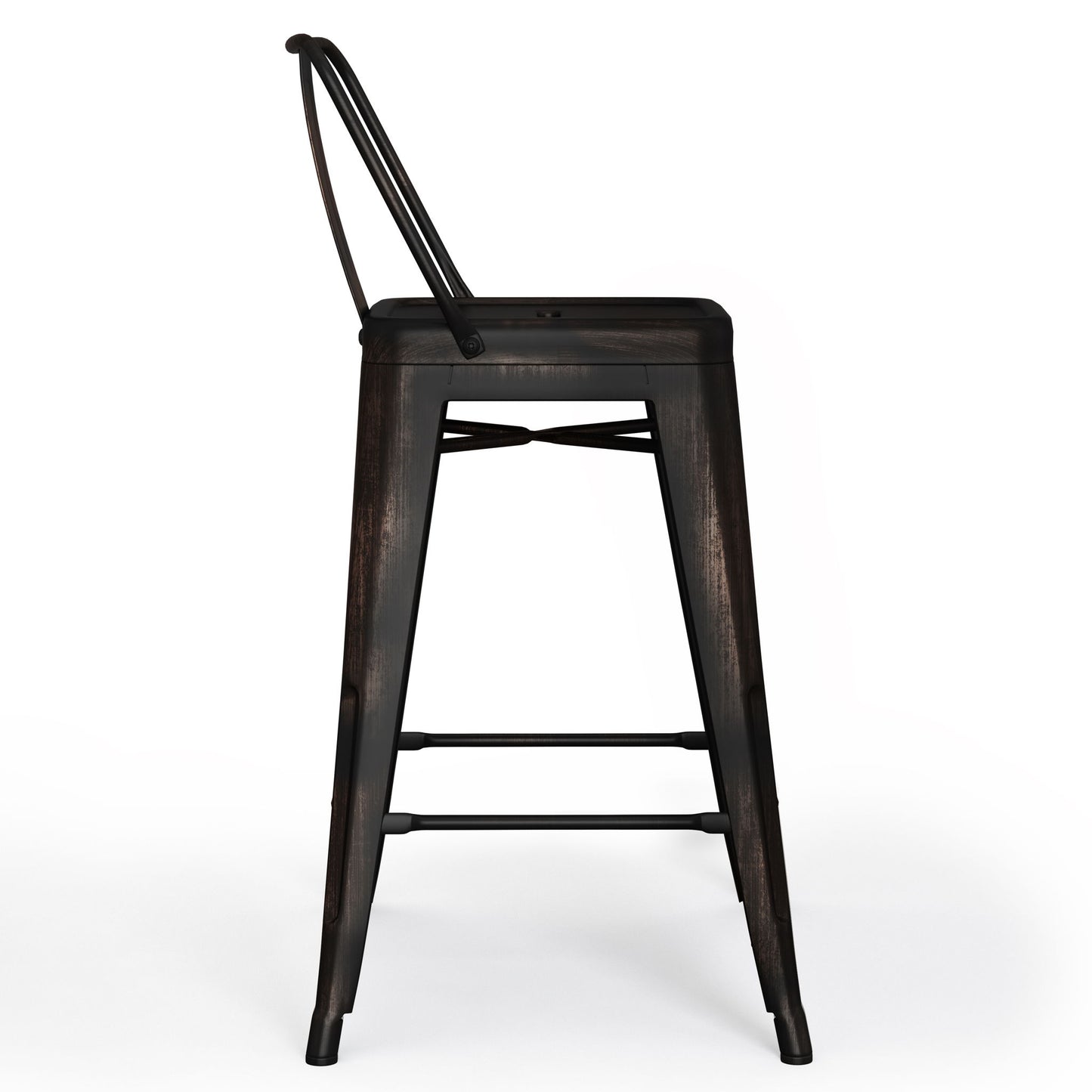 Rayne - Curved Back Metal Stool (Set of 2) Simpli-Home