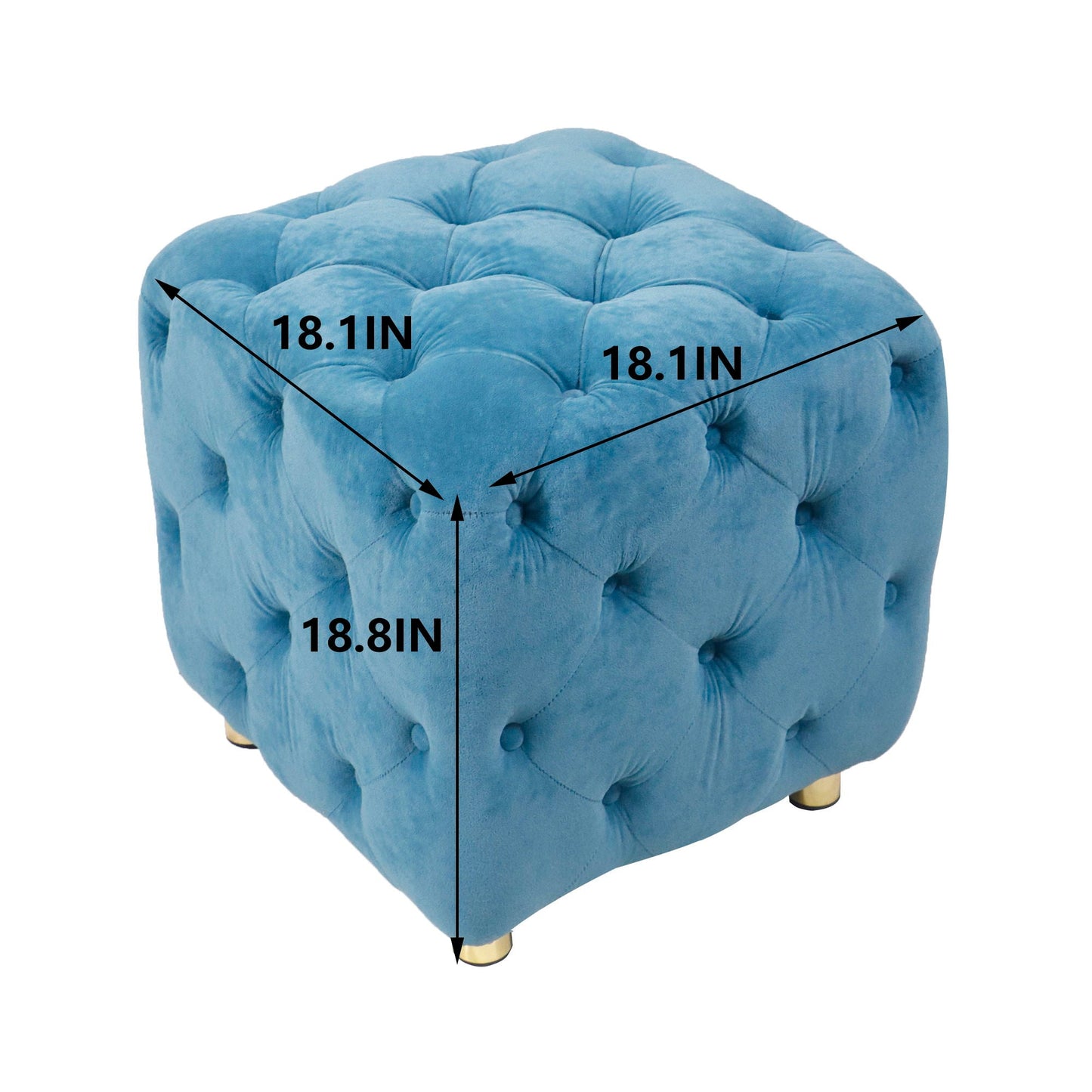 Modern Velvet Upholstered Ottoman, Exquisite Small End Table, Soft Foot Stool, Dressing Makeup Chair, Comfortable Seat For Living Room, Bedroom, Entrance Home Essentials