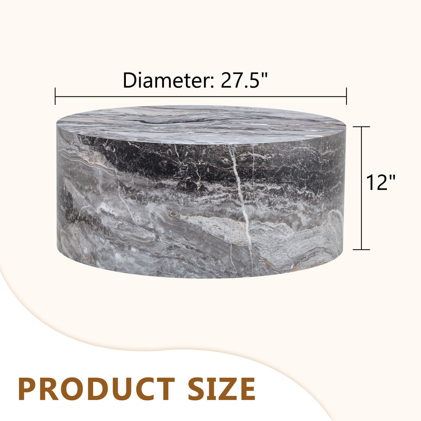 Cylindrical Coffee Table With Material For Living Room Home Essentials