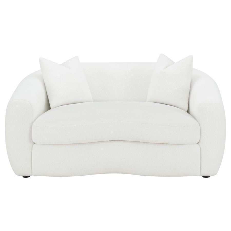 Isabella - Faux Sheepskin Upholstered Loveseat Natural - Ivory CoasterElevations