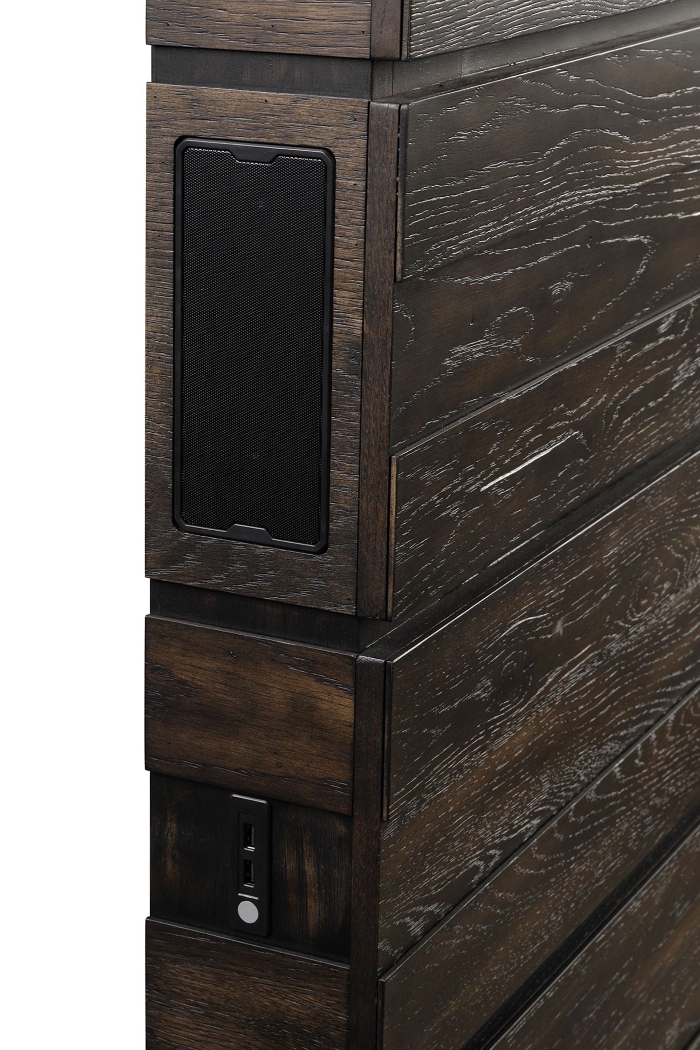 Industrial Farmhouse Designed Bed With Bluetooth Bernards Furniture